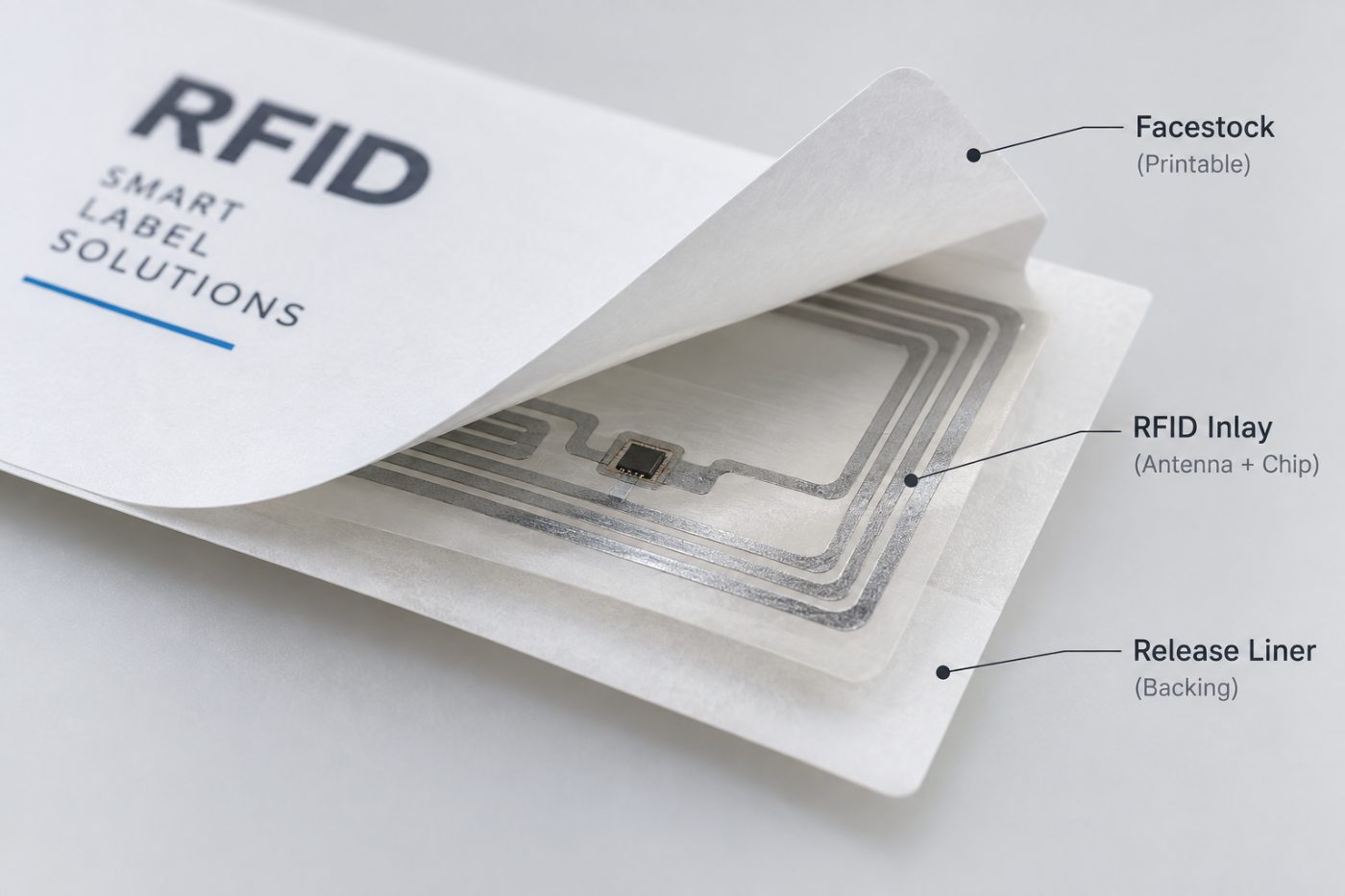 Durable polyester asset tag with an RFID inlay fixed to equipment
